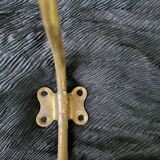 Set of 2 double brass/porcelain coat hooks
