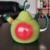 Vintage Copco enamel pear-shaped whistling kettle