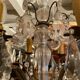 6-light chandelier with crystal pendants on bronze frame, Louis XV style