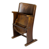 Vintage Cinema Chair TON (Thonet), 1940s Czech, Wooden Theatre Seat