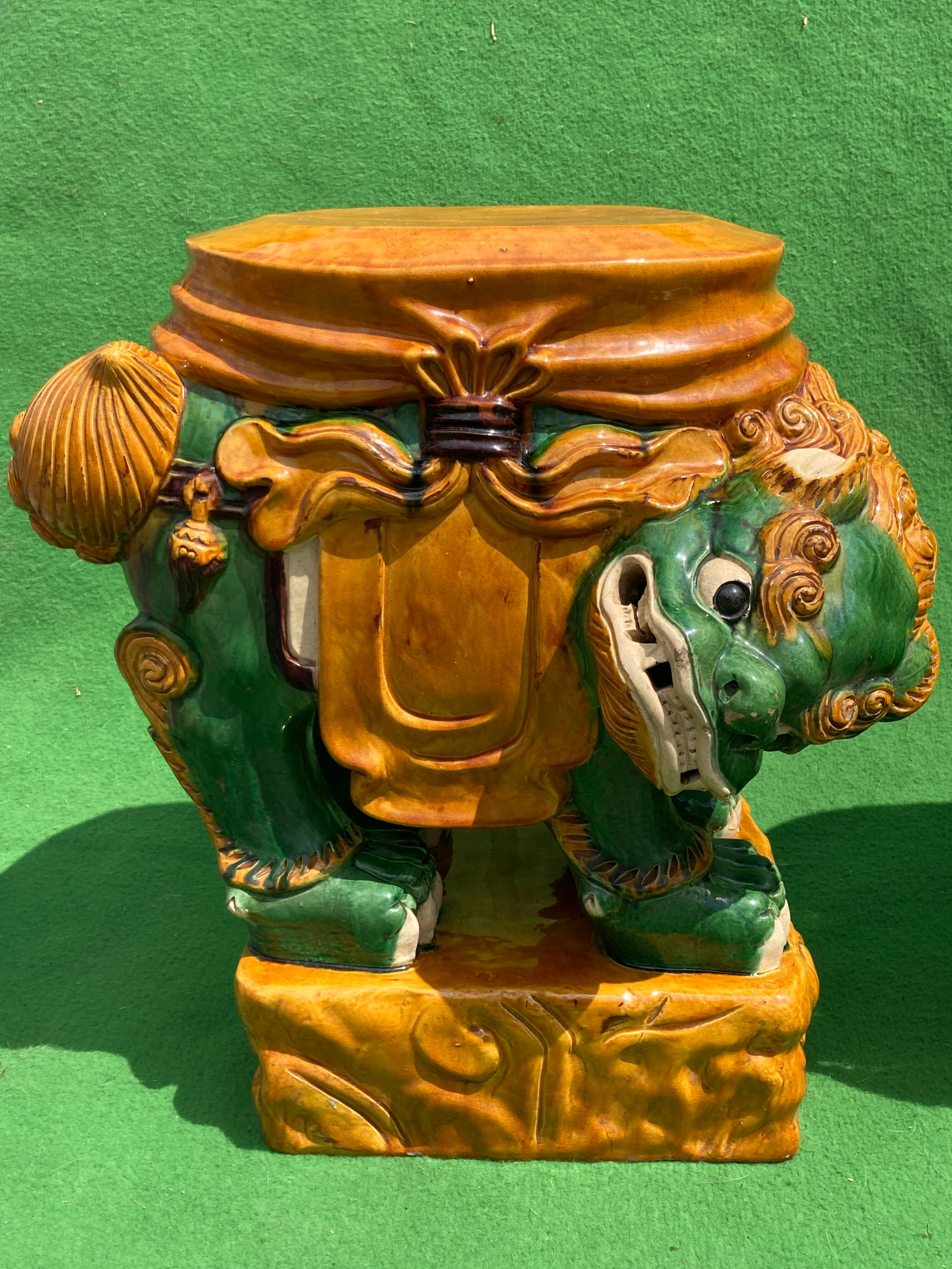 Foo dog garden pedestals or seats, Italy, mid-century