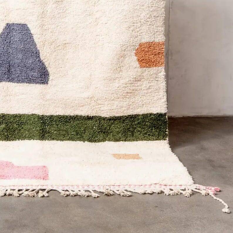 Authentic handmade woven beni ourain rug.