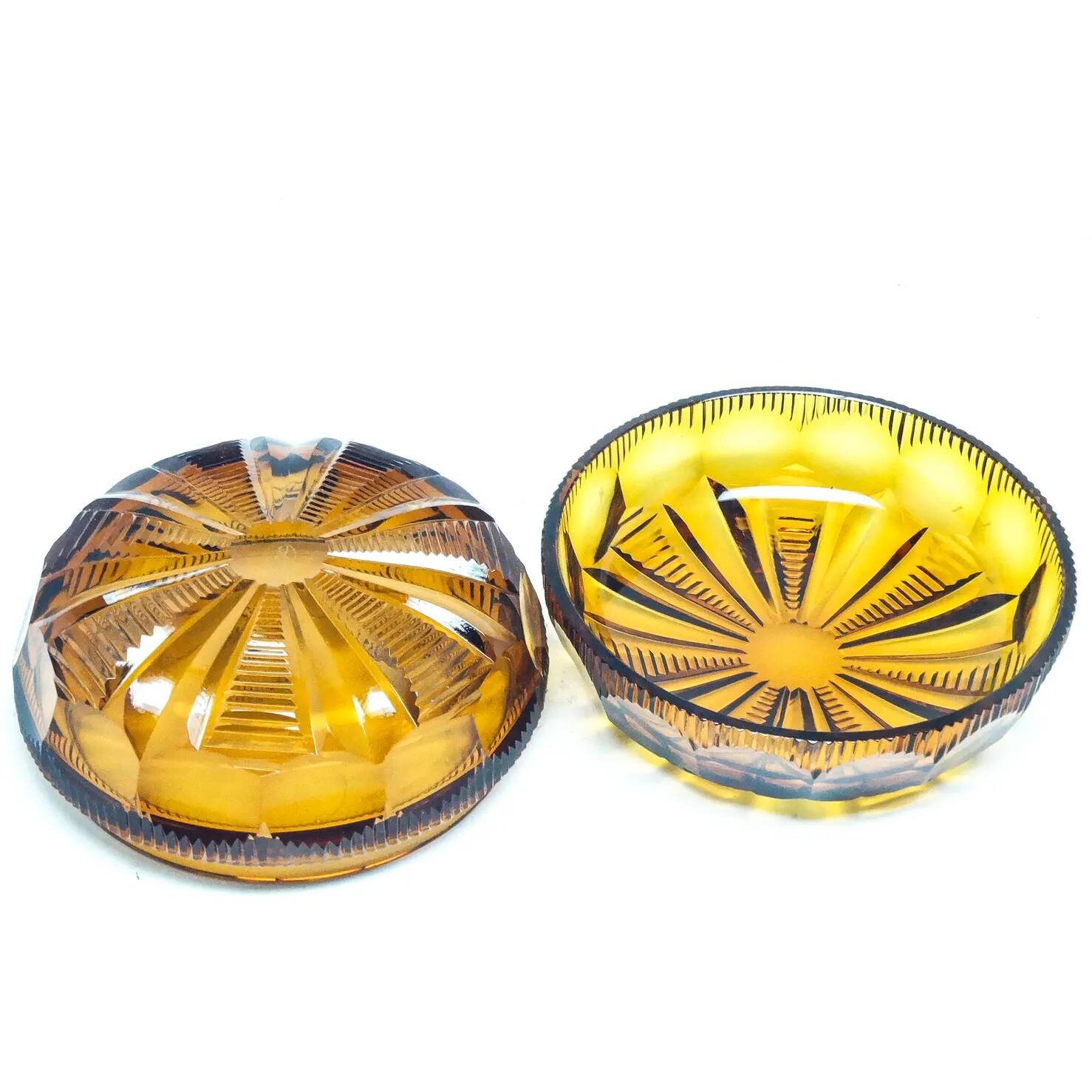 Art Deco bonbonniere, crystal, Moser, Czechoslovakia, 1930s