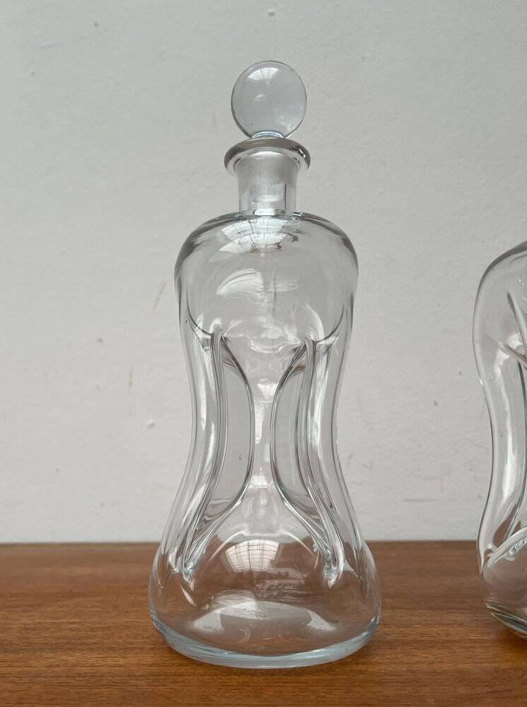 Danish Vintage Kluk Kluk Glass Bottles from Holmegaard, 1970s, Set of 2
