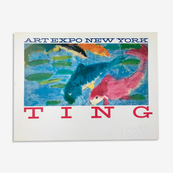 Affiche d'art d'après Walasse Ting Springwind over the lake / Art expo New-York, 1989