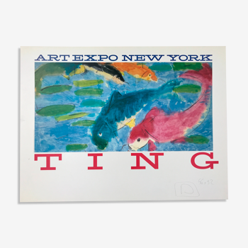 Art poster after Walasse TING, Springwind over the lake / Art expo New-York, 1989