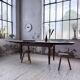 Solid oak farmhouse table with integrated extensions 1950