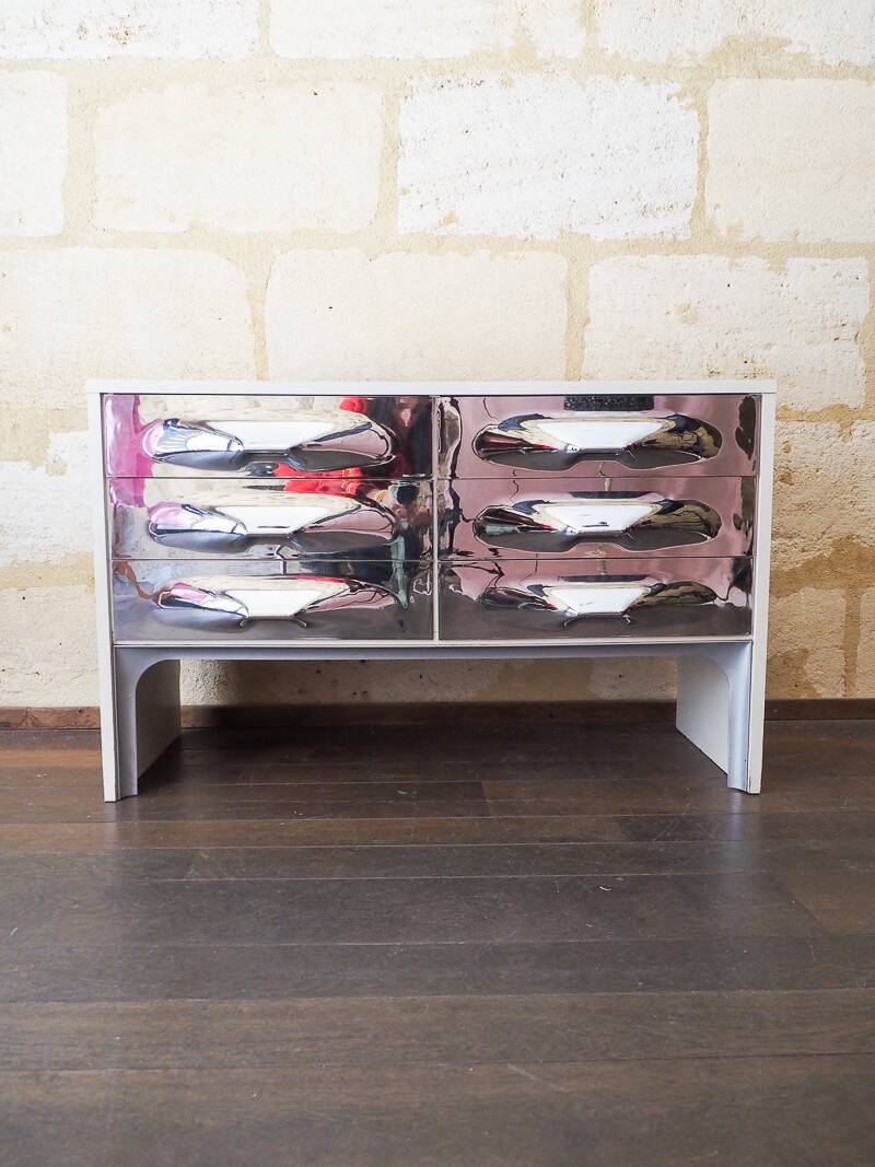 DF-2000 Commode by Raymond Loewy – chrome – Space Age design