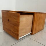 Vintage set of two small cabinets pinewood