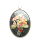 Dried flowers under glass metal frame 60' vintage