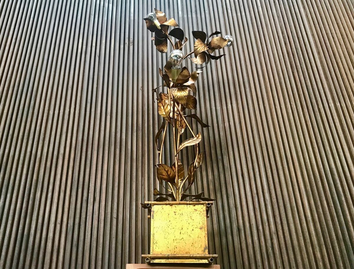 Handcrafted Gilded Metal Florentine Table or Floor Lamp by Hans Kögl, 1960s