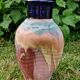 Large ceramic vase, mixed earths - signed - quadrilobed