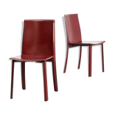 Postmodern Italian leather dining chairs