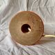 Large vintage lamp base in orange lacquered wood