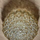 Pair of amber pressed glass ceiling globes Vianne – 1960s