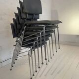 Set of six Sparta leather chairs by Christoph Hindermann for Dietiker, 1990s.