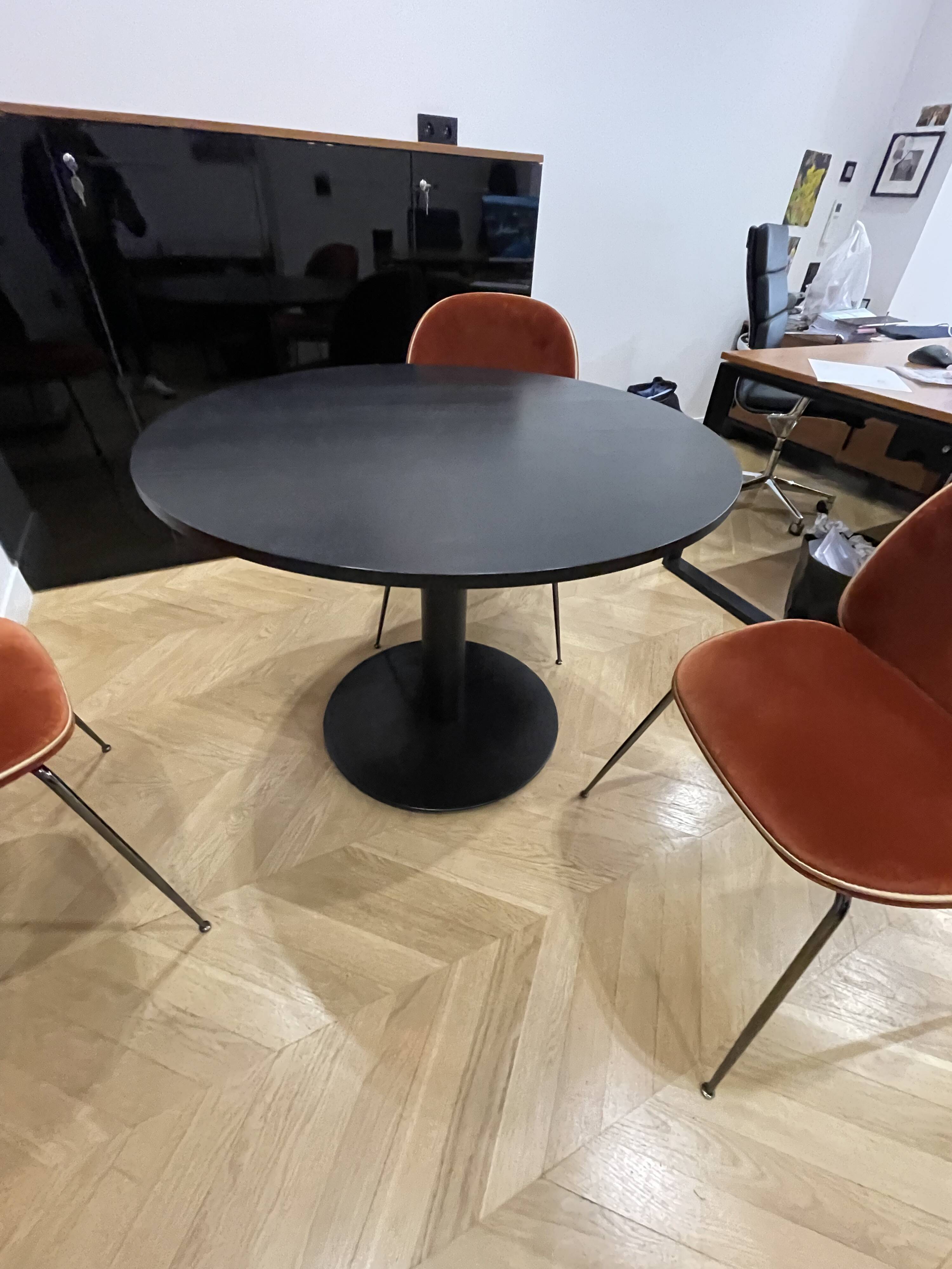 MEETING TABLE DIAMETER 100 cm BLACK BASE