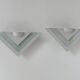Pair of vintage wall lights, white lacquered metal and glass, Germany 1970s