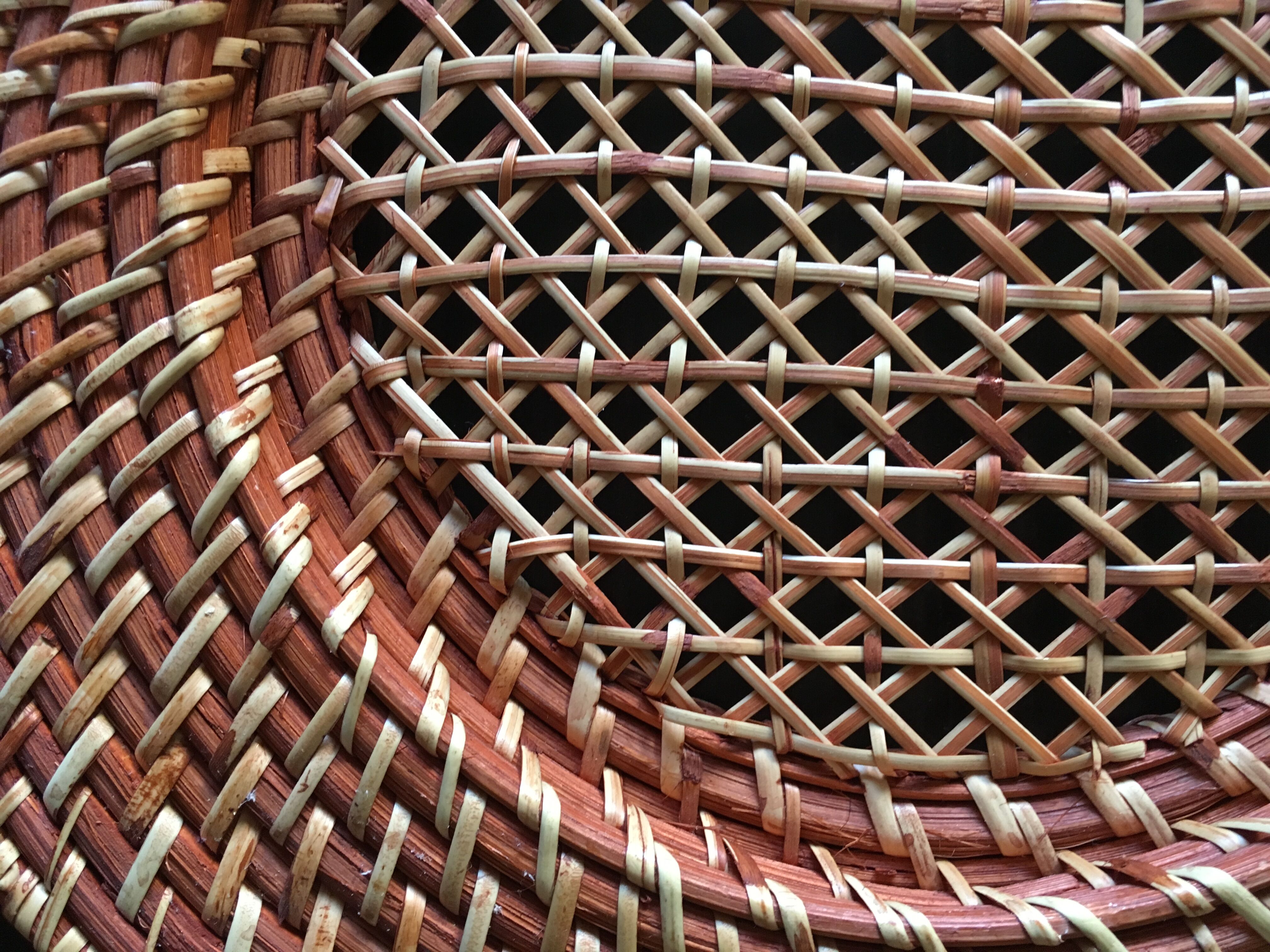 Set of 6 wicker and rattan undertributions