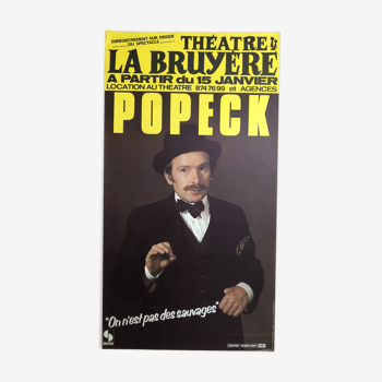 Affiche spectacle Popeck "On est pas des sauvages" 1981