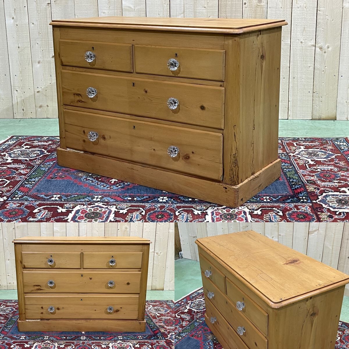 English chest of drawers in fir - early XXth