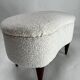 Mid-Century Modern Italian Stools in Wood and Bouclé Fabric, 1950s, Set of 2