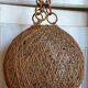 Suspension corde et rotin vintage