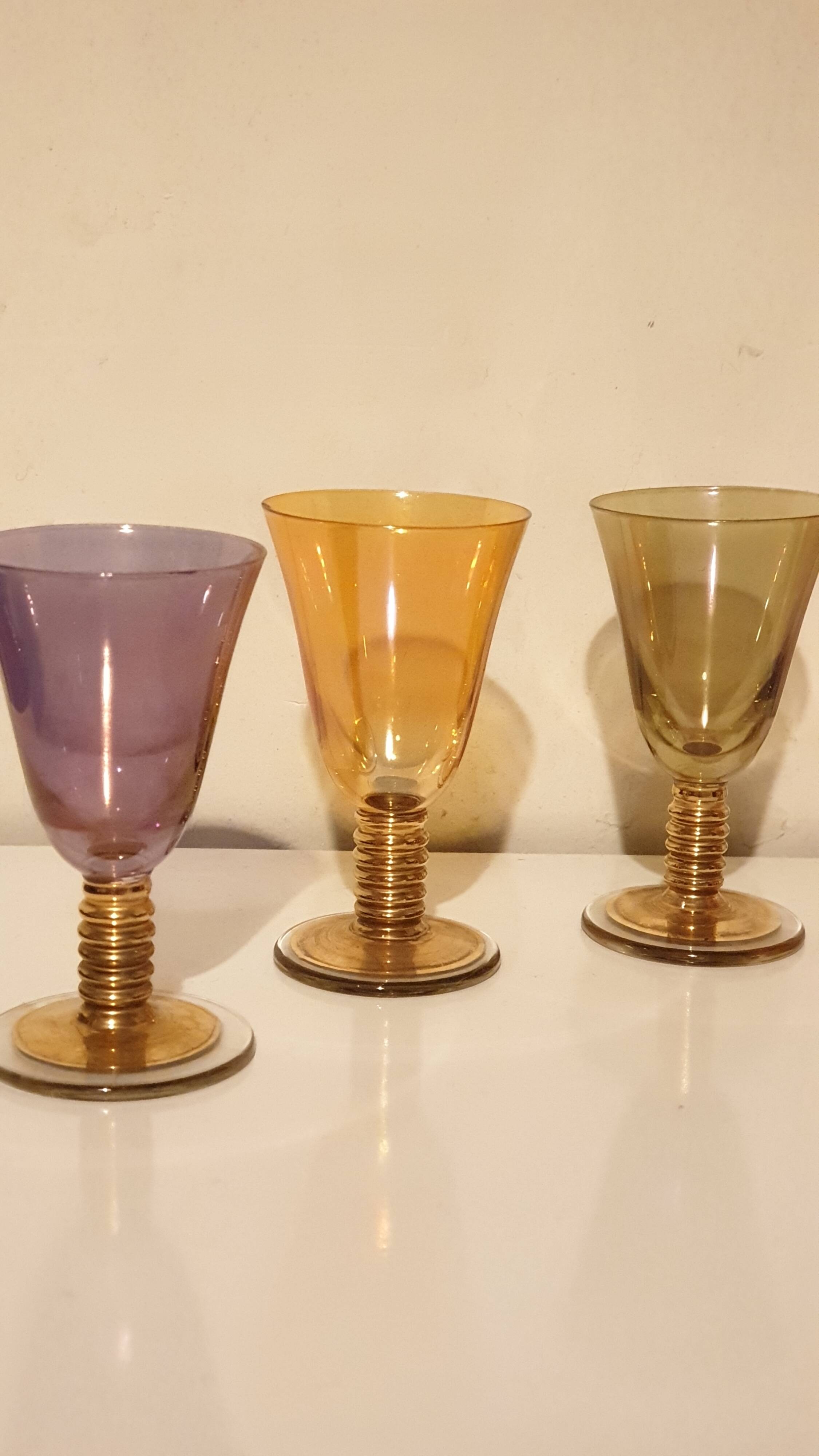 Multicolored crystal walking glass