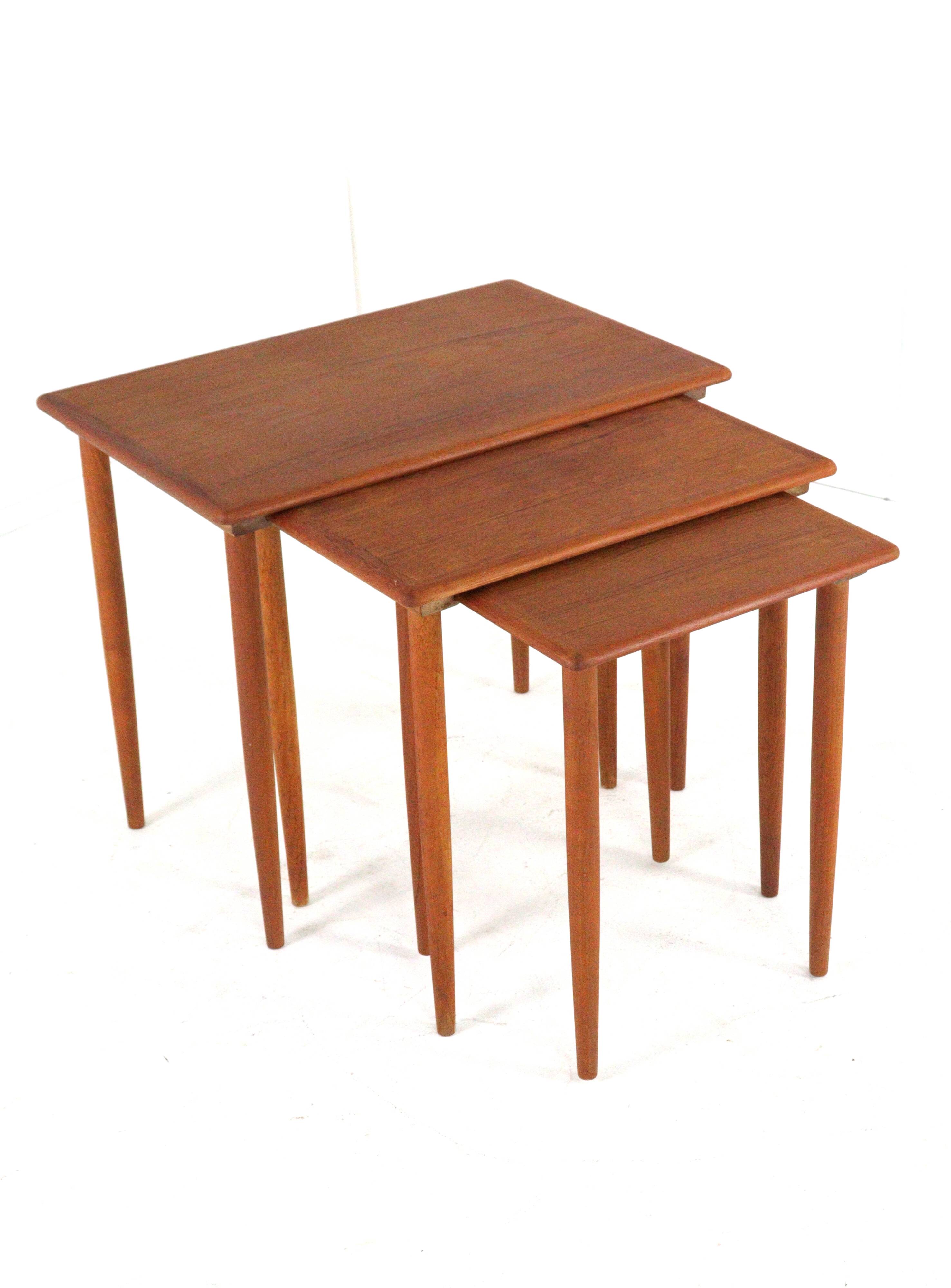 Set of 3 danish nesting tables - danish mid century modern design