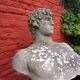 Weathered garden sculpture David concrete bust