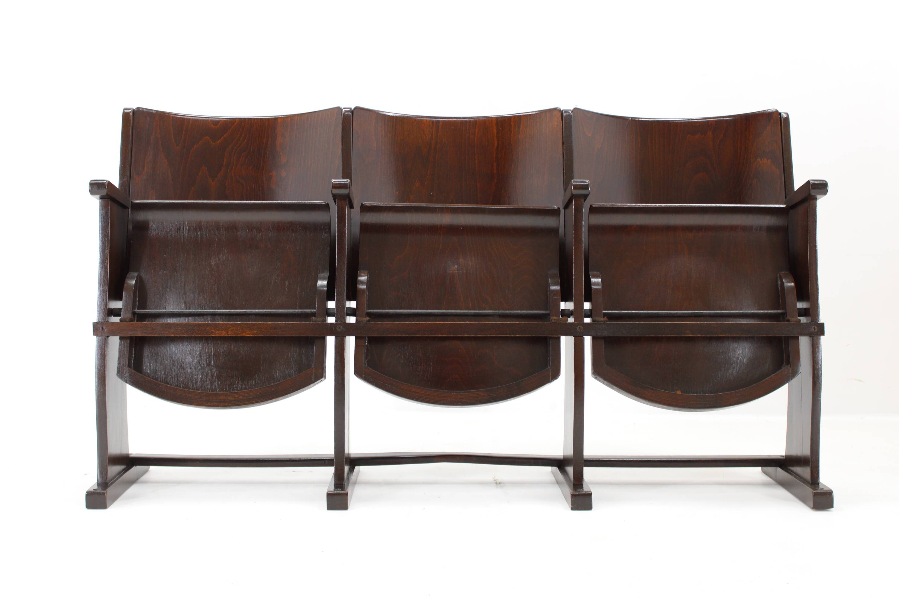 1970s 3-Seater Cinema Bench by TON, Czechoslovakia