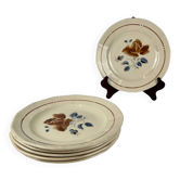 Set of 6 dessert plates Sarreguemines flower pattern, first half of the