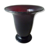Vase cornet en verre mauve et argenté