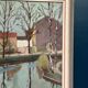 Original Swedish Oil on Canvas - "Landscape with Trees and Buildings" by Ingvar Björk - 1948 - Vintage - Framed - 62 × 48 cm (24.4" × 18.9")