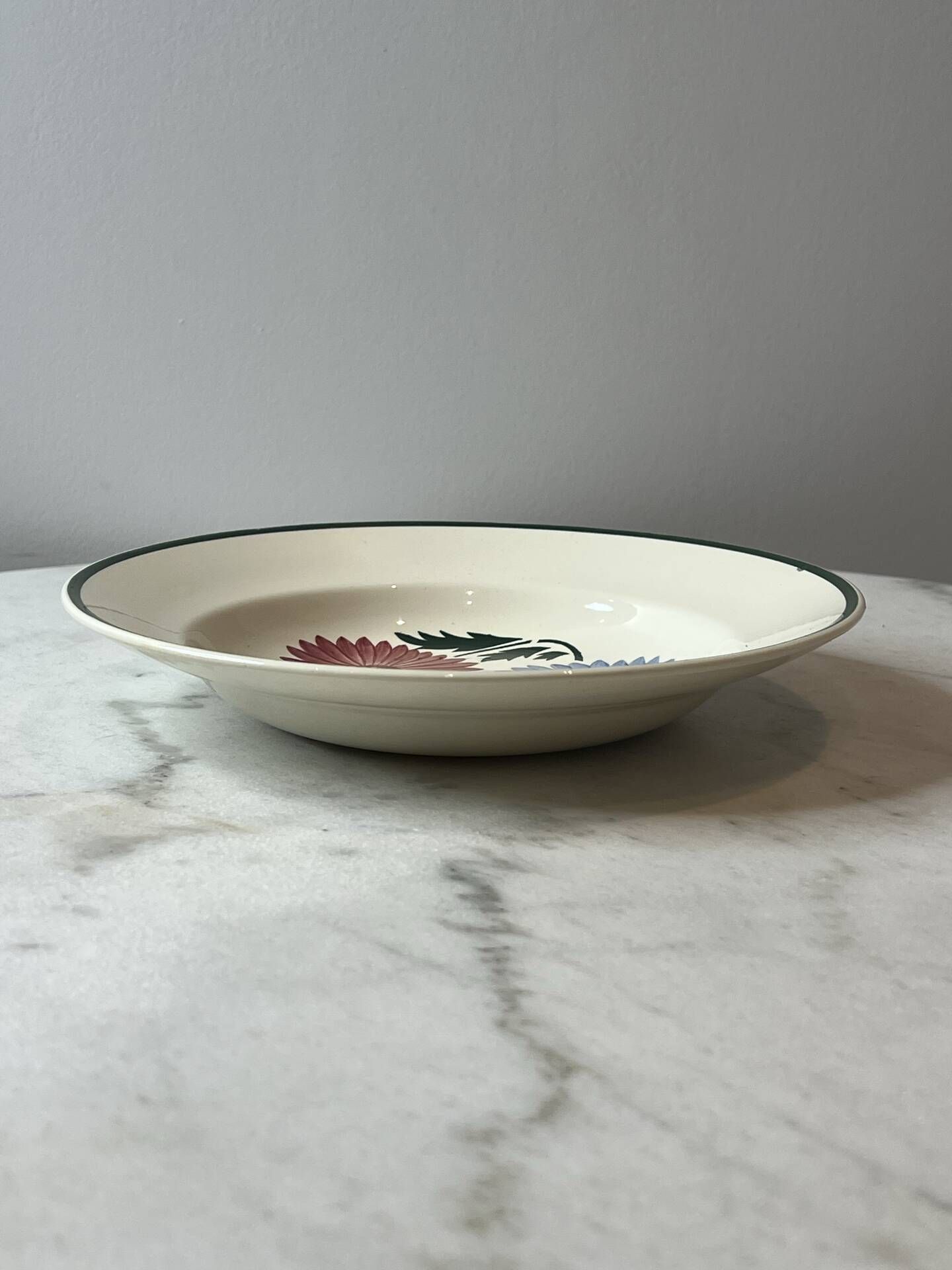 Shallow dish Chalons Digoin Sarreguemines floral painted decoration at the m