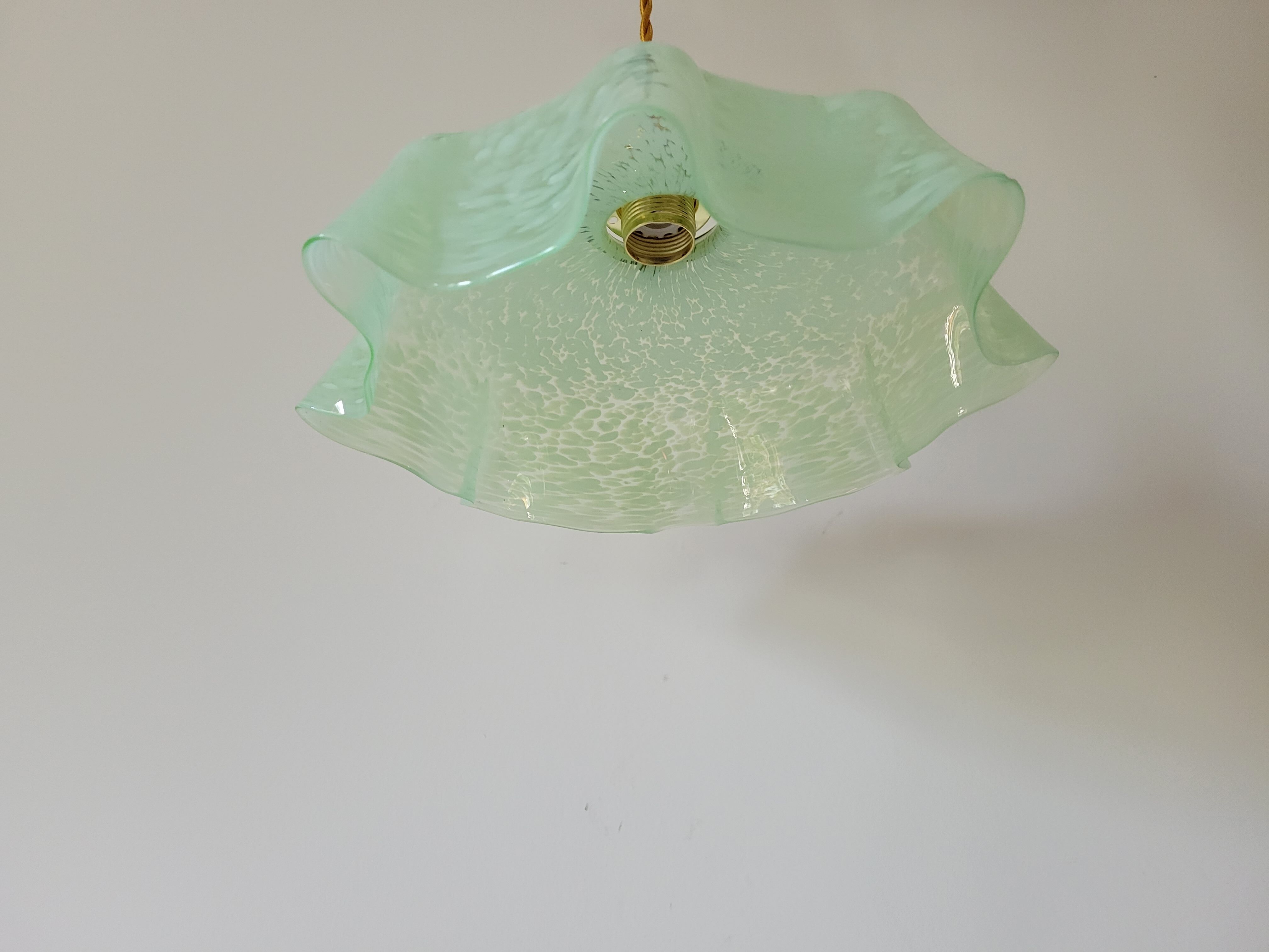 Pastel green Clichy glass pendant lamp