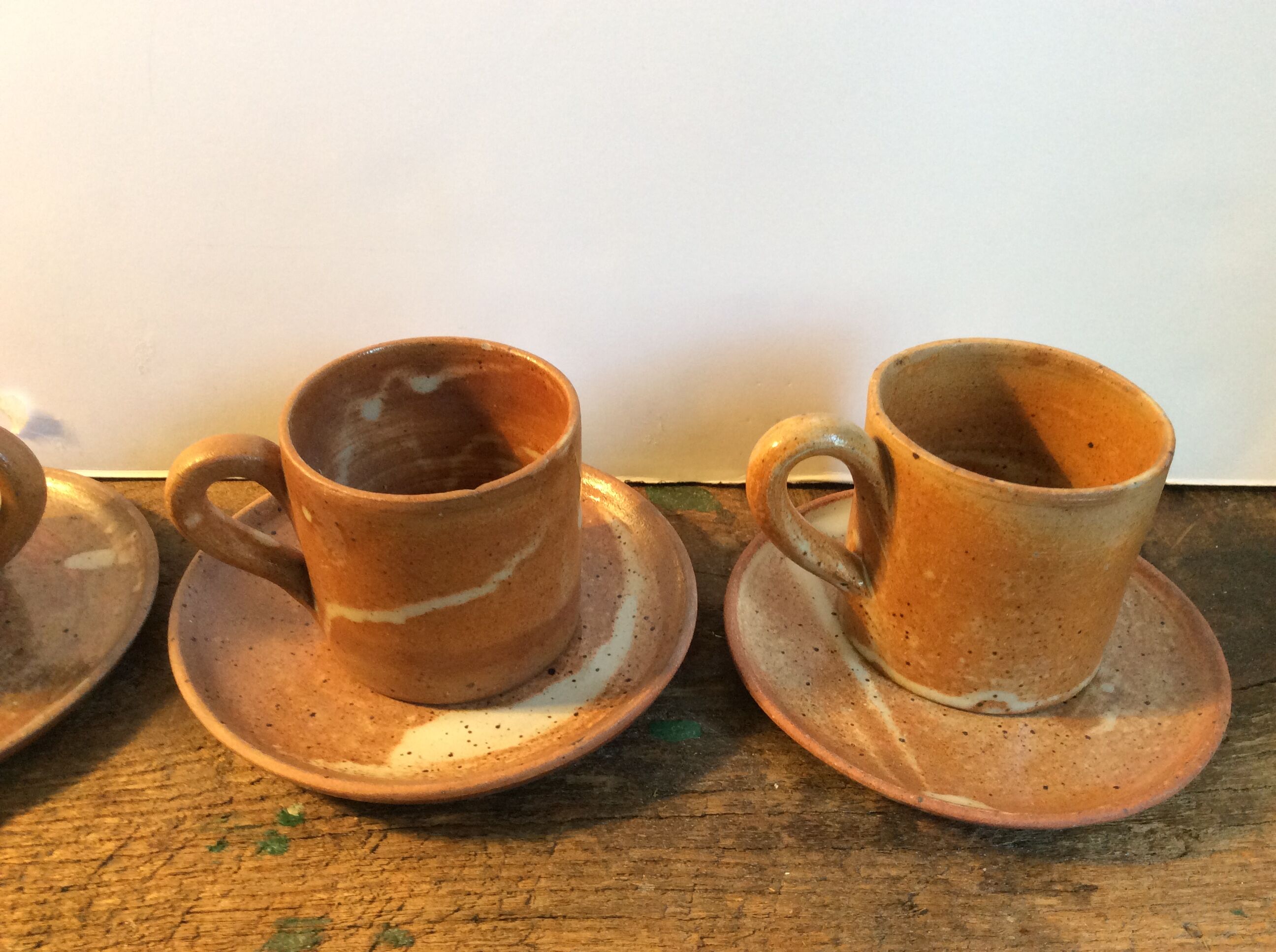 Set of 4 vintage stoneware coffee cups