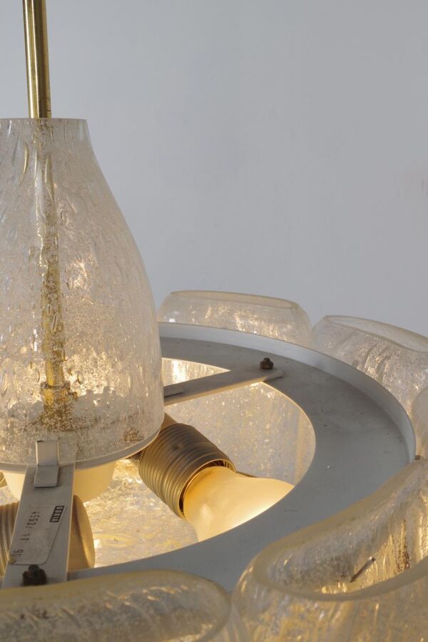 Lustre  en verre glacé de Doria