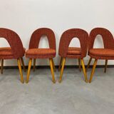Set of 4 mid-century design dining chairs by Antonín Šuman for Mier Topoľčany.