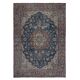 Traditional Vintage Handmade Turkish Area Rug. Hand-knotted Wool Carpet with Medallion Design