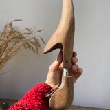 Old wooden shoe trees shapes vintage shoes