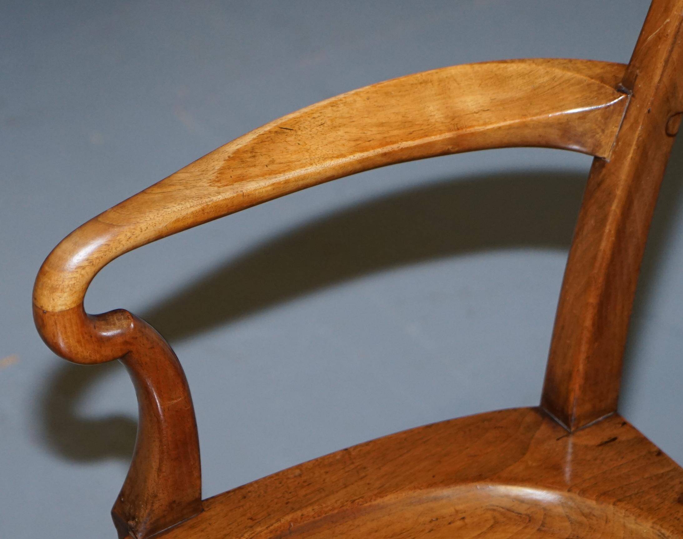 Victorian Howard & Son walnut office chair with stamp.