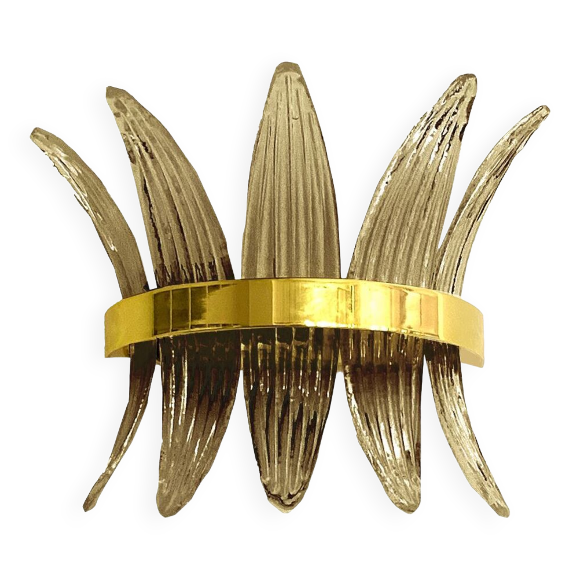 Fume’ “palmette” murano glass belt wall sconce