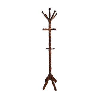 Coat rack on foot 1950-60, in turned wood