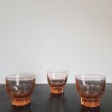Set of 6 small pink glasses