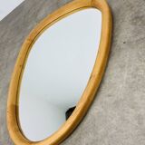 Scandinavian style wooden rim rearview mirror