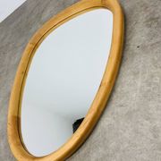 Scandinavian style wooden rim rearview mirror