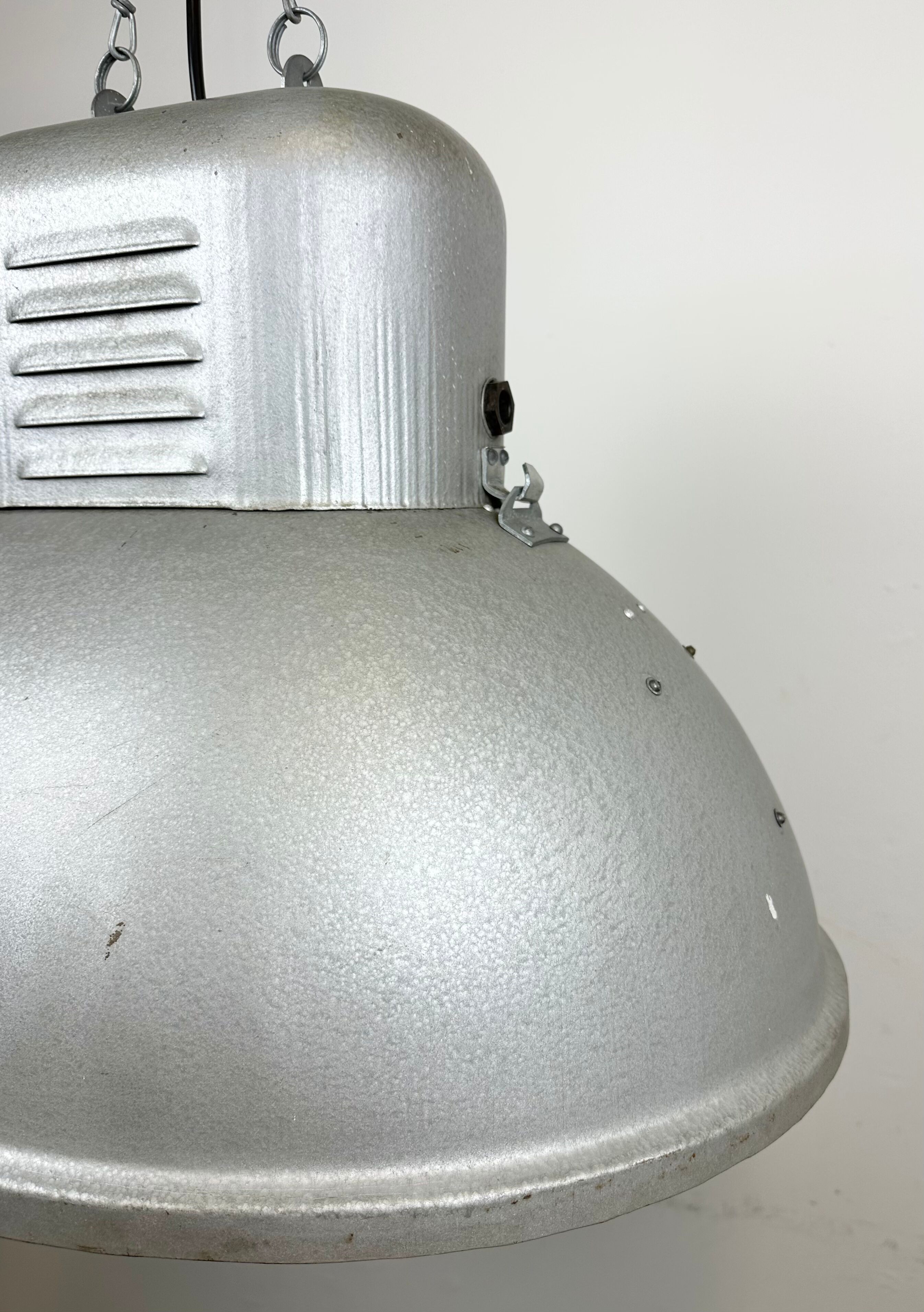 Large Oval Industrial Polish Factory Pendant Lamp from Predom Mesko, 1960s