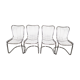 lot of 4 Chromé metal design chair - year 70