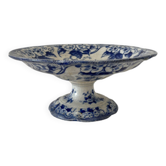 Flora iron earthenware compote dish, Creil and Montereau, late 19th century